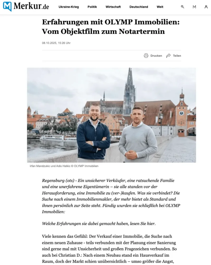 OLYMP Immobilien – Unternehmensdarstellung (Münchner Merkur)